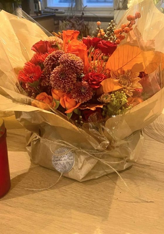 Bouquet in Orange und Rot